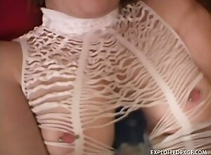 Naughty young teenie babe, in hot solo closeup, with her sex toys