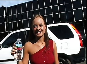 Stunning amateur takes her clothes off and gets screwed in a van