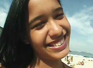 Horny beach babe can't wait to get fucking this meaty black cock