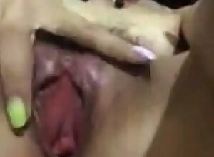 Chinese girl rubbing pussy