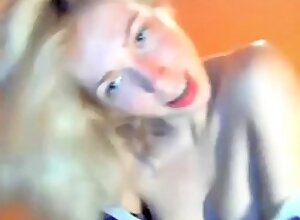 Blonde german teen playing with her ass & long pussy lips