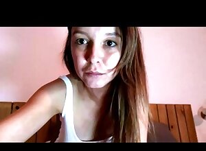 Amateur Teen with Huge Dildo Masturbating on Webcam