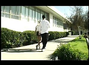 Policewoman brings a skater boy to the station to bang with him