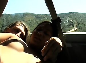 Skinny cock starved Asian gets her slit dicked on the back seat