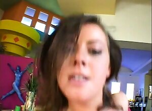 Horny brunette gives good head and is a wild fuck who'll eat cum