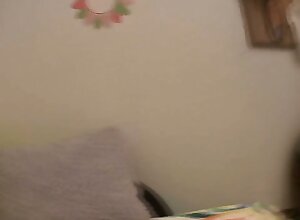 Sexy brunette with awesome tits and a cute smile April gives an exciting lapdance