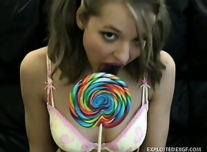 Naughty Britney licks her big sucker and fucks her big fake cock