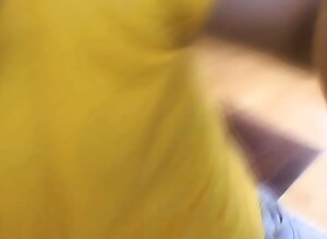 He drills her delicious teen ass with his raging rod in a POV pose