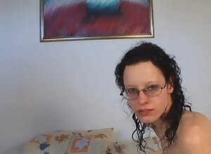 Filthy brunette with a sweet ass loves to get drenched in cum and piss